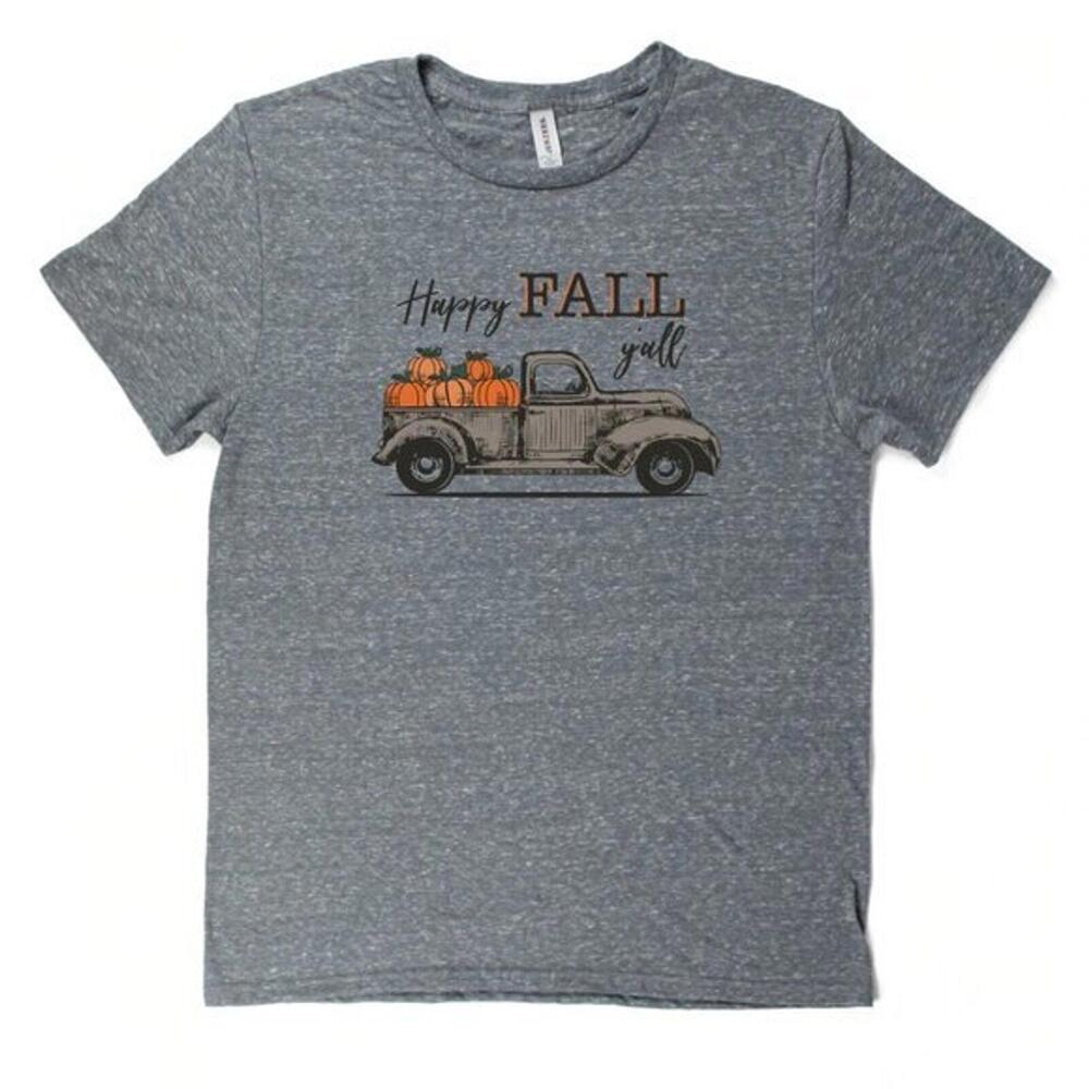 Happy Fall y"all Short Sleeve‎ Gray New T-shirt XL by Jerzees